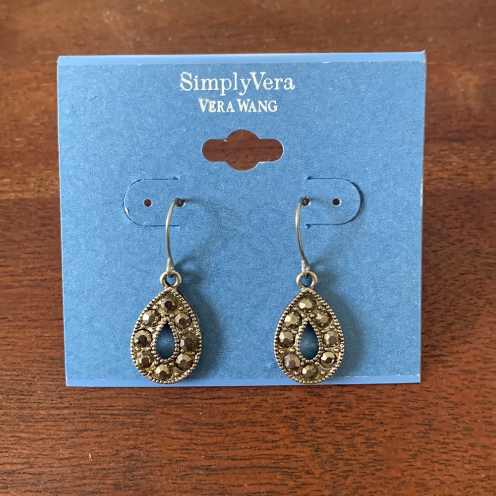 NWT Y2K Vera Wang silver stones earrings